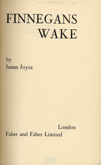 Passages from James Joyce's Finnegans Wake